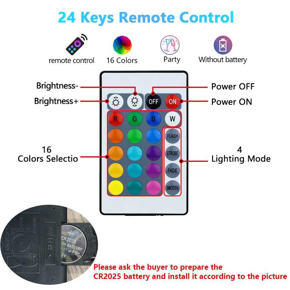 16 Colors RGB Bulb LED Multicolor Bulb E27 Base 220V Household Lighting Dimmable 24 Key Remote Control Atmosphere Neon Light C2509171