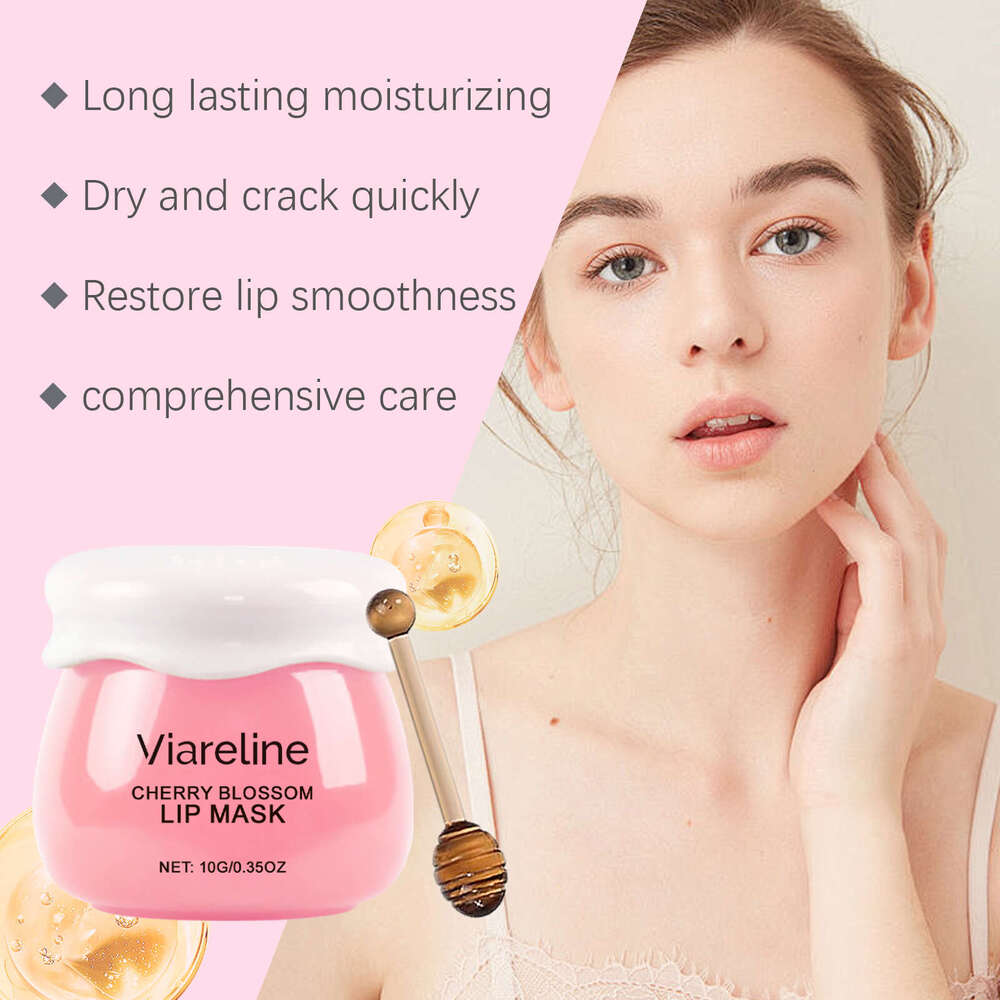 Viareline Sakura Sleeping Balm Brightens Skin Moisturizes Improves Lip Lines Gentle Hydration