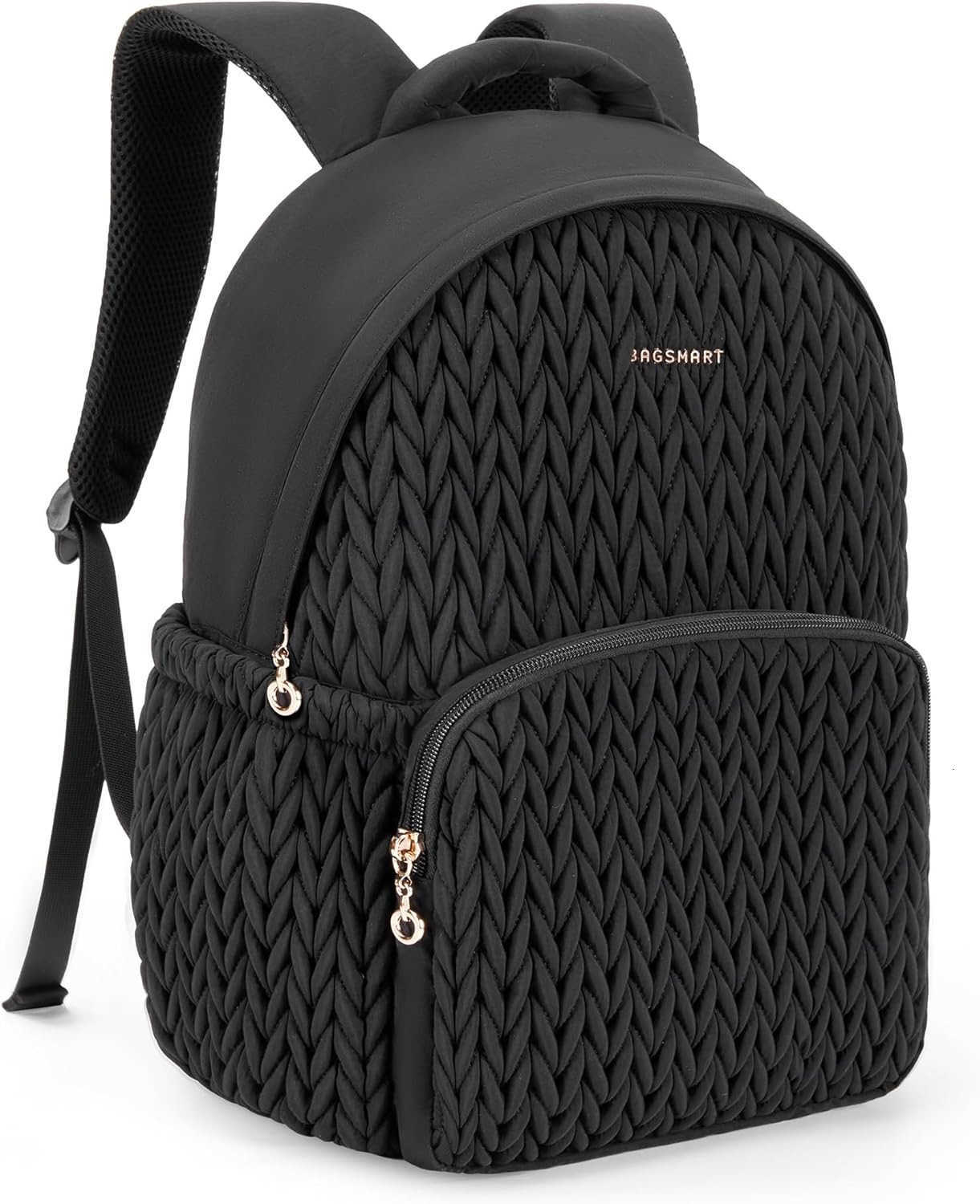 College Backpack for Women Lightweight Puffy Travel Backpack TSA Personal Item Casual Daypack14 Inch Fashion Bookbag Black Z259017