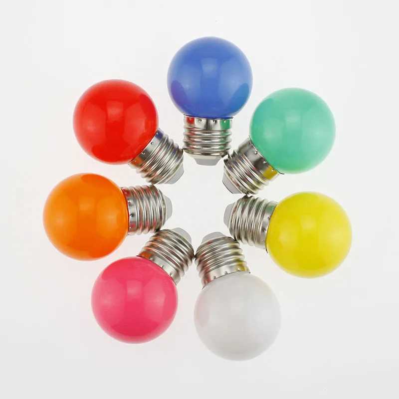 20pcs Colour LED Bulb E27 220V G45 7 Color RGB Lampada LED Lamp SMD3528 Holiday Christmas Lamparas LED Light Bulb Fashlight C250917