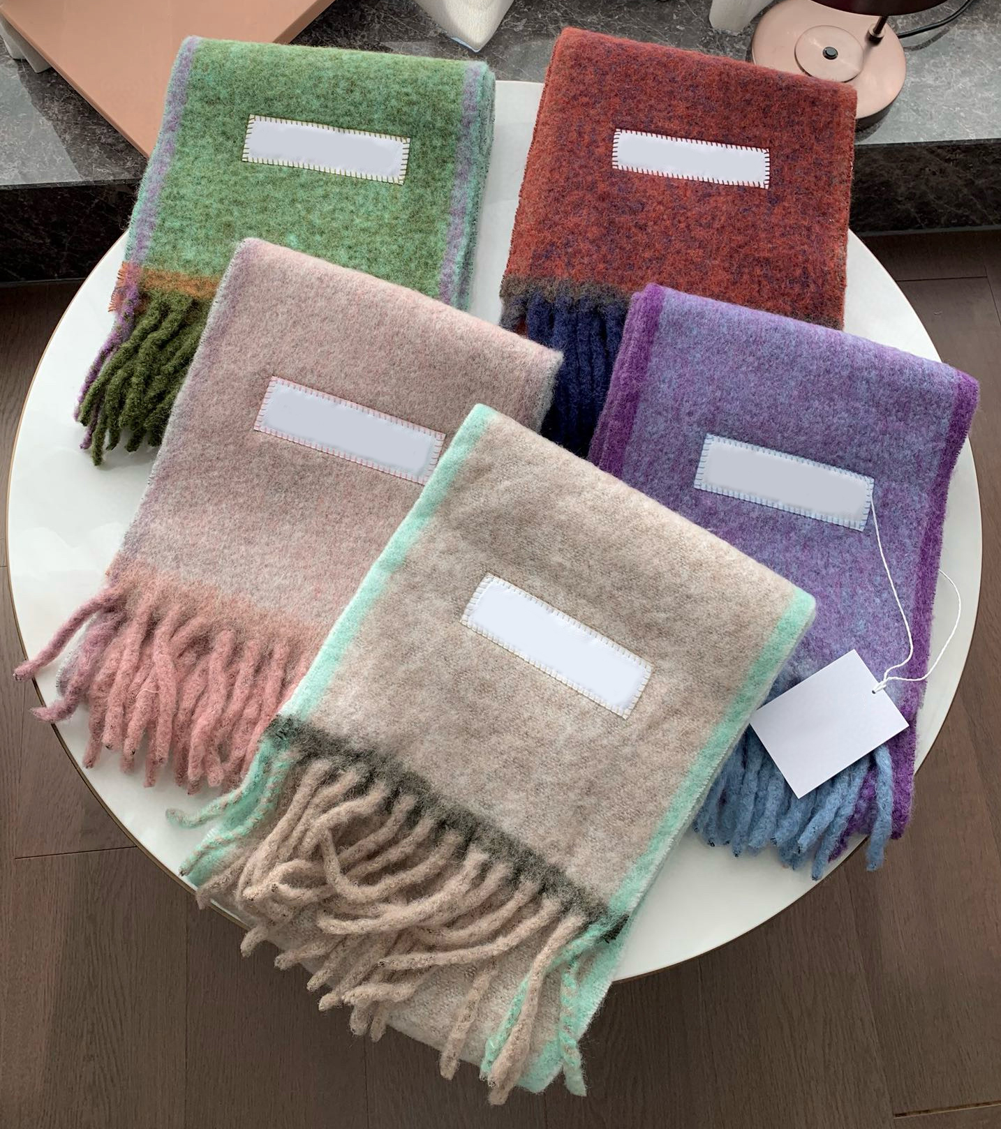 (Order by pic in opt, not by desc) Vibrant Rainbow - Colored Alpaca and Mohair Scarf trendy fashion statement