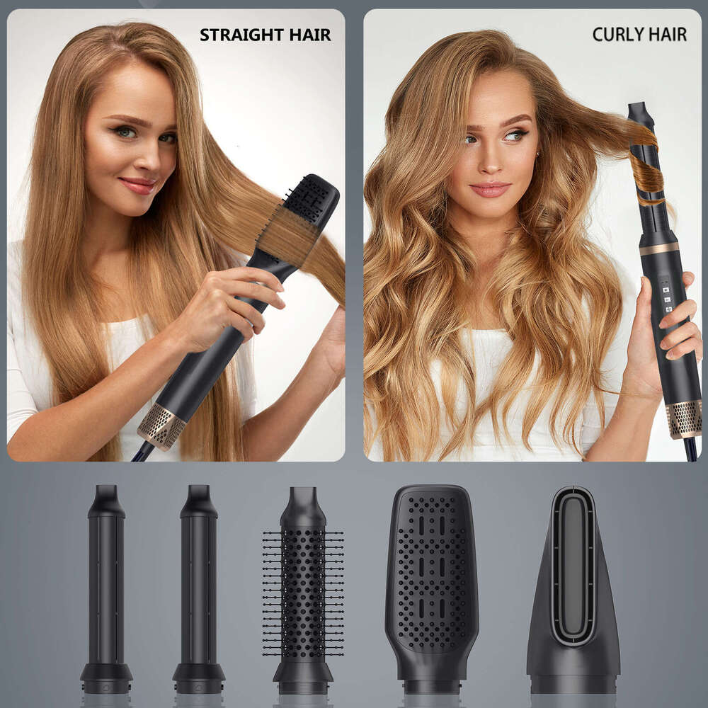 5-In-1 Air Brush Left Right High-Speed Curling Iron Straightener Ionic Hair Dryer Hot And Cold Alternating Wind