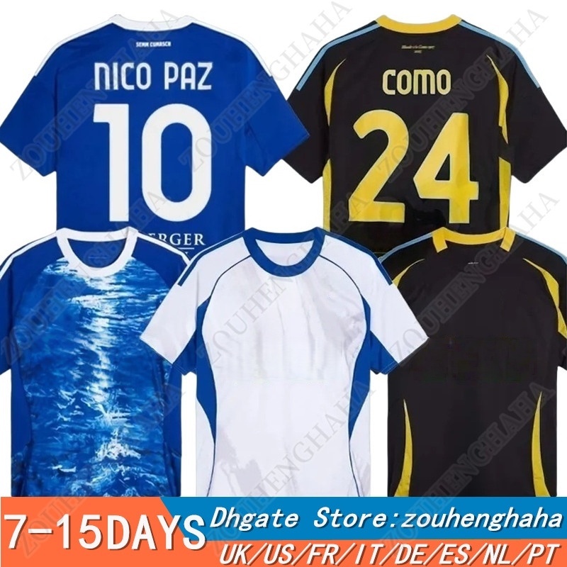 25 26 Como NICO PAZ Soccer Jerseys 2025 2026 PERRONE VERDI BASELLI 24 25 Fourth Special Men Kids football Jersey shirts Kit