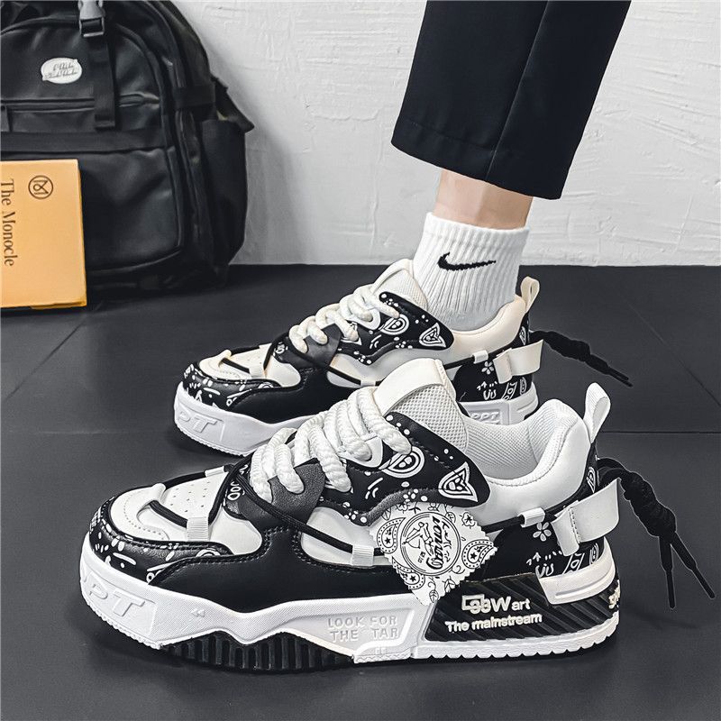 shoes designer men sneakers Men's Shoes 2025 New Casual Platform Sneakers, Thick Sole Height Increasing Bread Shoes, Fashionable Athletic Sports 