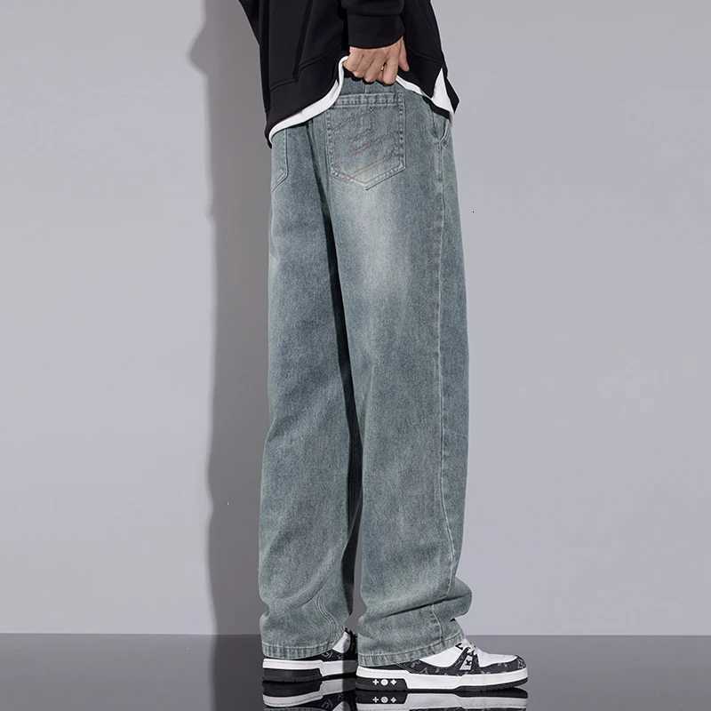 Highend Jeans Mens Autumn and Winter New N Blue Pants Casual Mens Pants Fall and Winter Loose Straight PantsZ250917