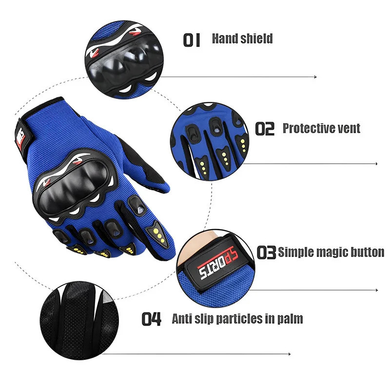 Motorcycle Gloves Breathable Full Finger Racing Hard Shell Outdoor Sports Protection Riding Cross Dirt Bike 250917