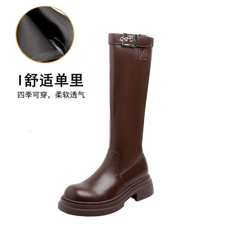 Over-the-Knee Women's Autumn Winter New Thick-Soled Belt Buckle Riding Versatile Fashion Slim Boots