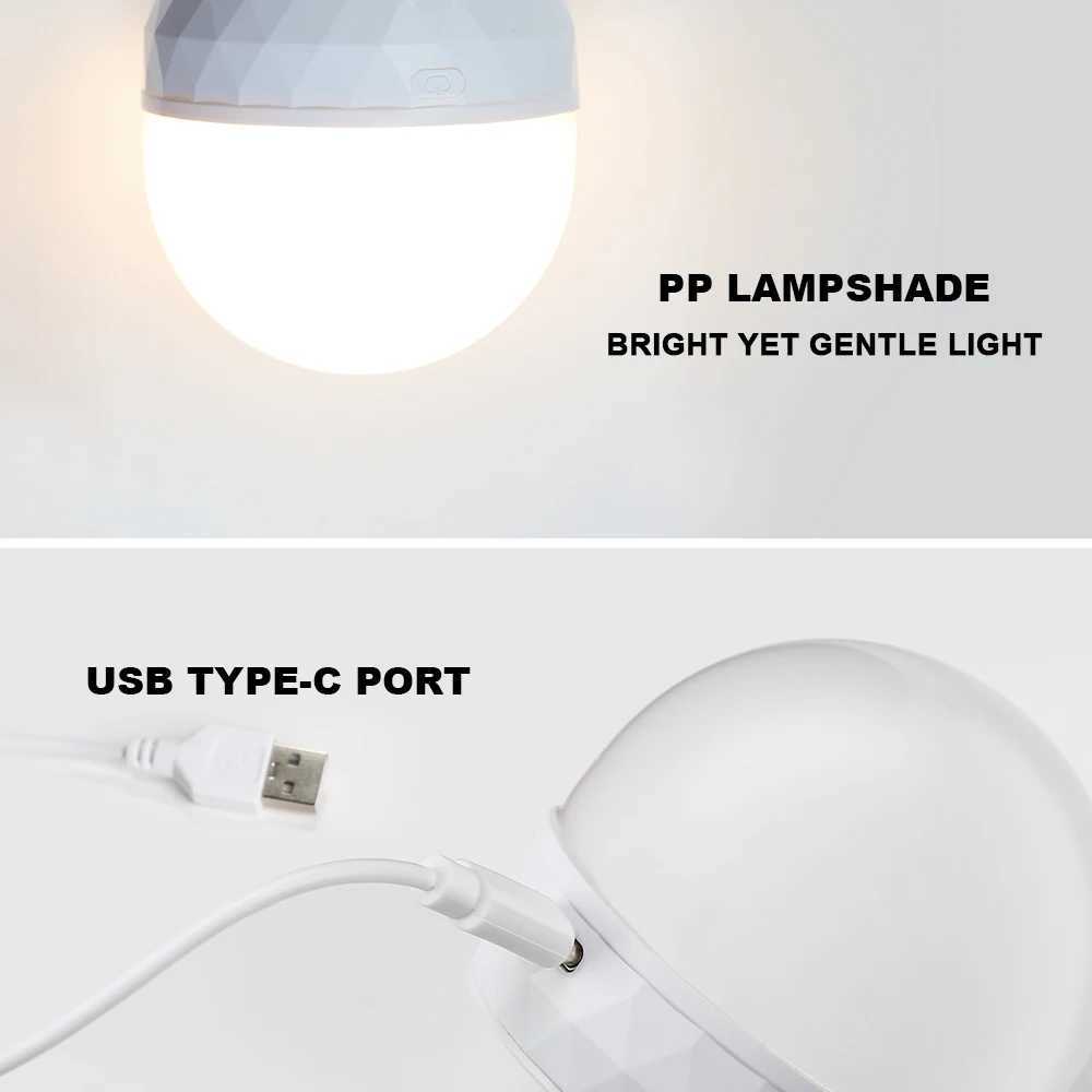 Rechargeable LED Light Bulb E27 USB 5V Magnetic attraction RC Dimmable Camping Equipment Party For home LED Lamp Room Ampoules C250917