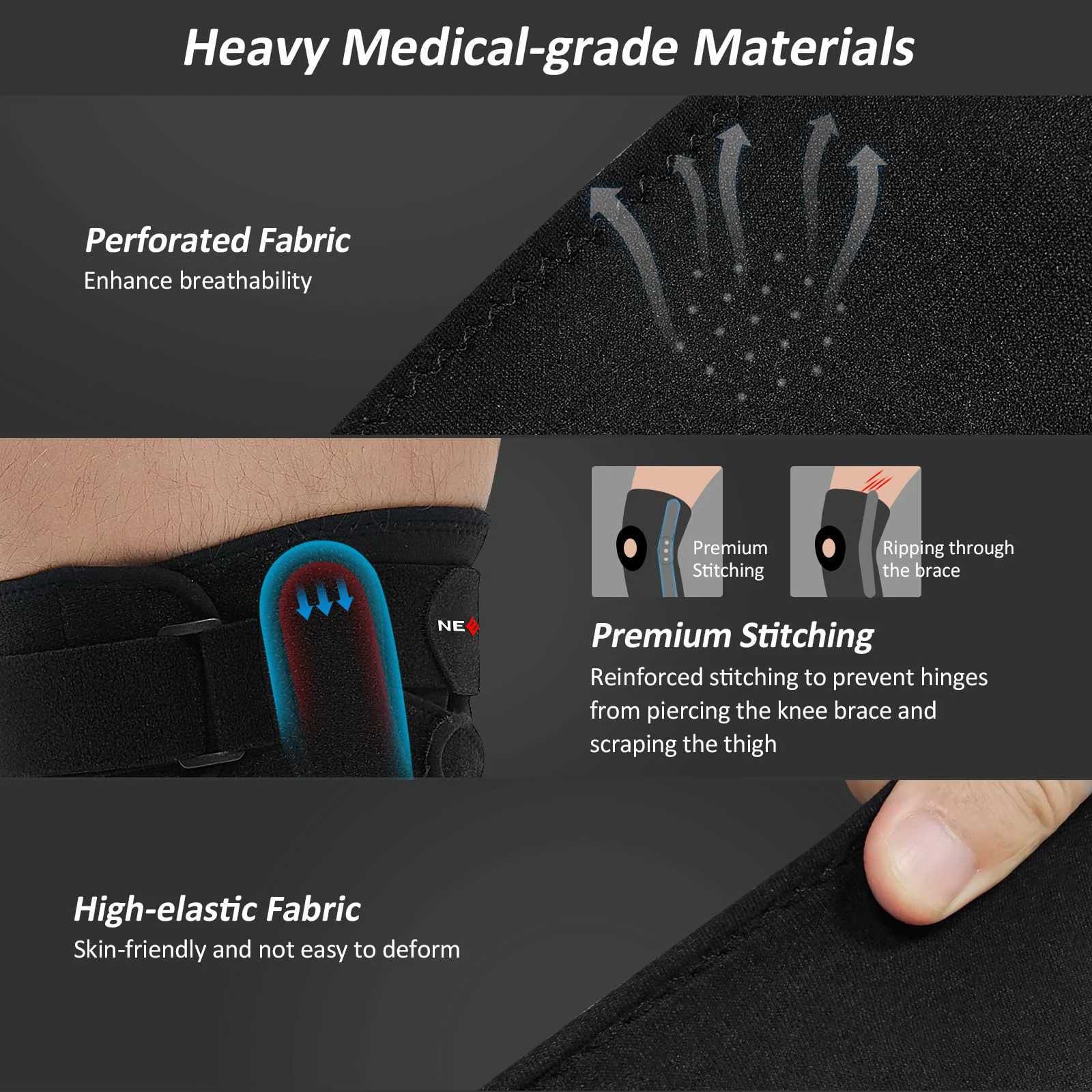 Hinged Knee Brace with Side Stabilizers Threesection for Men and Women Relieves Arthritis ACL MCL PCL Meniscus Tear J250917