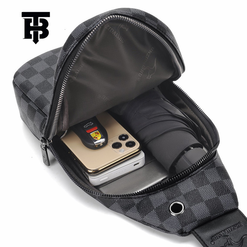 Designer Bag Plaid Chest Luxury Bag Bag 2025 New Crossbody Bag Men's Single Shoulder Bag Trendy Simple Cycling Backpack Phone Bag Trendy