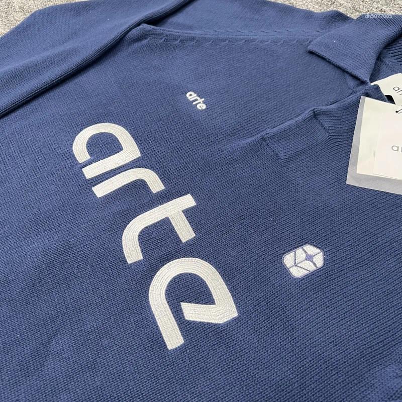 ARTE Men's Designer sweater Jacquard Embroidery Knit Polo Shirt Women High Qualiy 1:1 Casual Long Sleeve coat Casual jacket Cotton hoodie