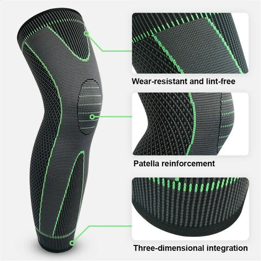 Knee Support Brace Compression Long Full Legs Sleeve Arthritis Running Gym Sport Knee Pads 250916