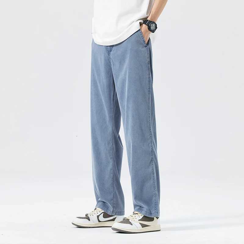 Mens Lyocell Thin Loose Straight Jeans 2025 Summer Autumn Trendy Comfortable Breathable Casual Pants Plus Size 5XLZ250917