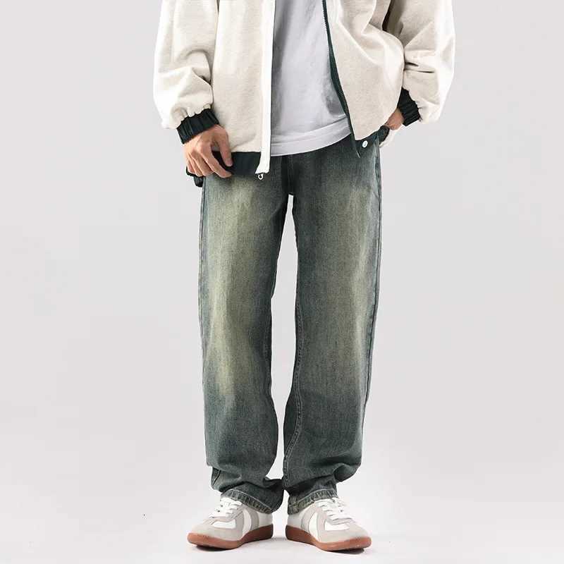 Retro Loose Fit Mens Jeans Trendy Straight Leg Casual Pants Autumn Winter New Arrival Versatile Long Trousers for MenZ250917