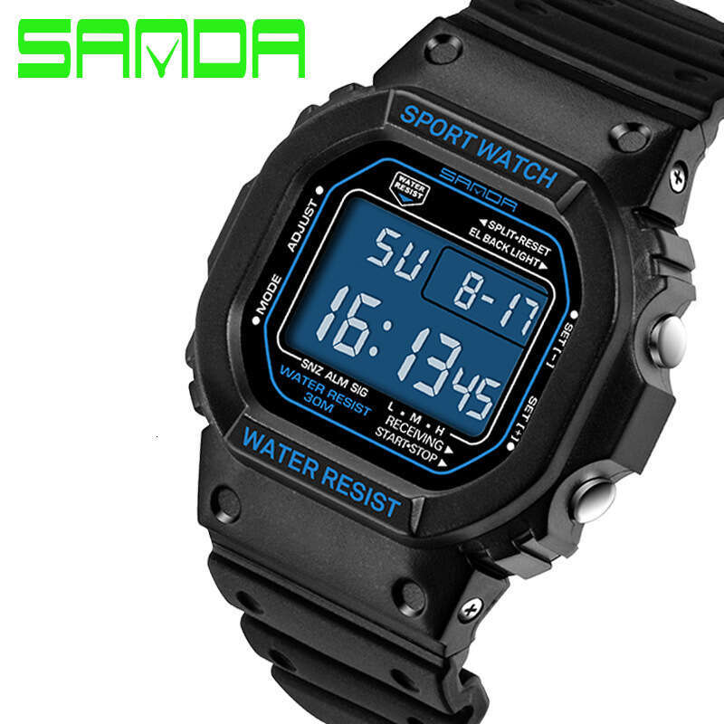 DHgargets Sanda Multifunctional Electronic Men and Women Sports Watch Waterproof Luminous Student fashion Wristwatch