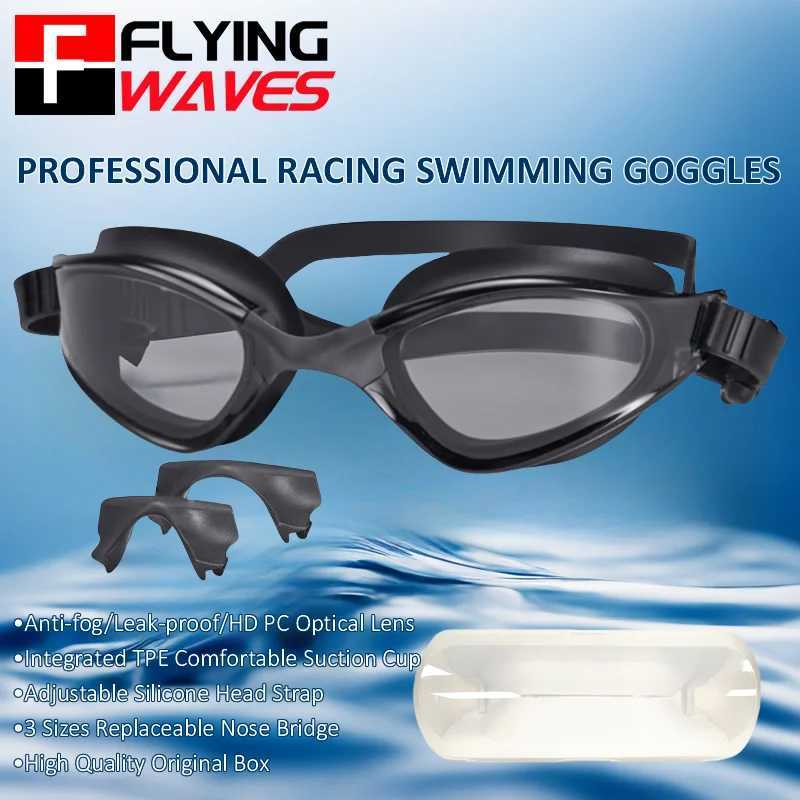 Professional Racing Swimming Goggles Men Women HD Anti Fog Bayer Lens Water Sports Eyewear Swim Glasses Replaceable Nose Pad J250917