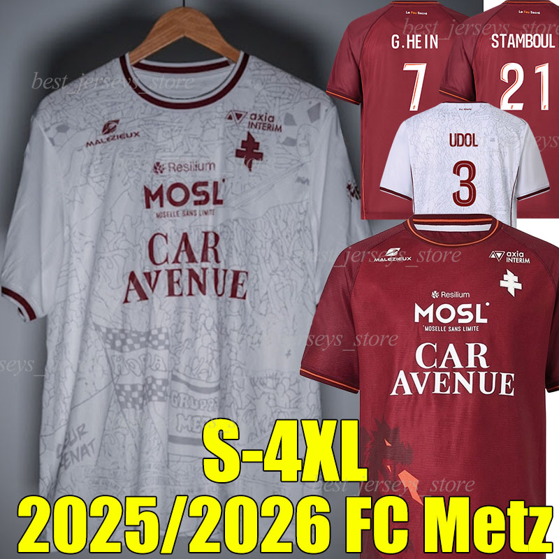 4XL 25/26 FC Metz G.HEIN Soccer Jerseys STAMBOULI UDOL SABALY DEMINGUET KOUAO VANDENKERKHOF COLIN S.SANE ASORO P.A.DIALLO MBAYE men kids kits socks set football shirts