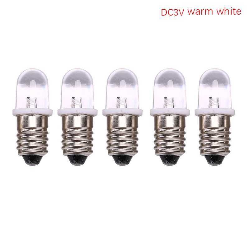 5pcs E10 LED Bulb E10 DC 3V 45V Instrument Bulb E10 Indicator Bulb Old Fashioned Flashlight Bulb C250917