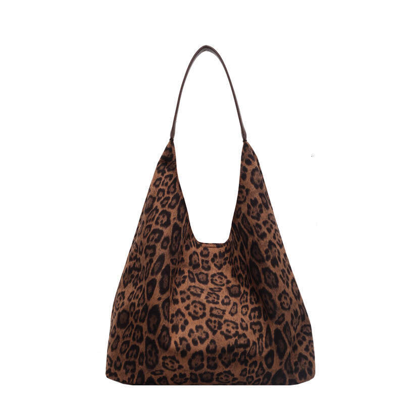 Vintage Fashion Leopard Print Tote for Women 2025 Autumn Winter New Korean Style Casual Versatile Commuter Large Capacity Shoulder Bag