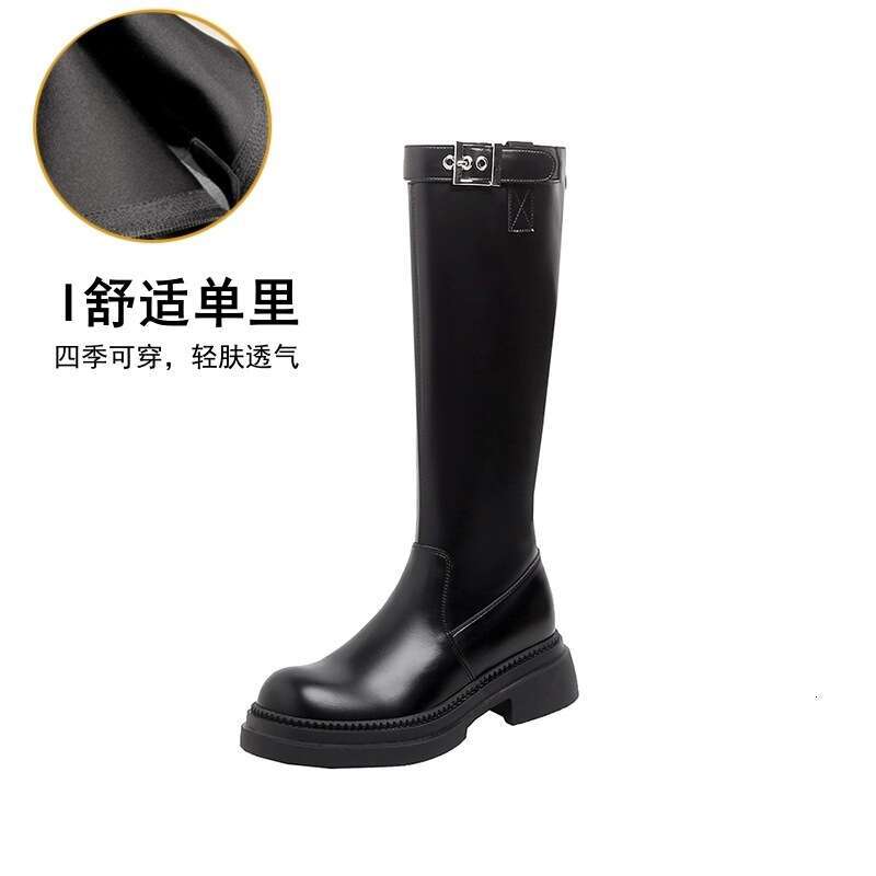 Over-the-Knee Women's Autumn Winter New Thick-Soled Belt Buckle Riding Versatile Fashion Slim Boots