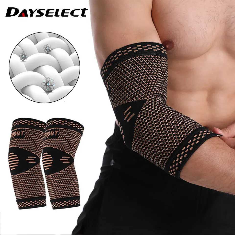 1Pcs Copper Compression Elbow Pads Sports Brace Arm Pads Fitness Tennis Basketball Volleyball Arm Guard for Elbow Pain Relief J250917