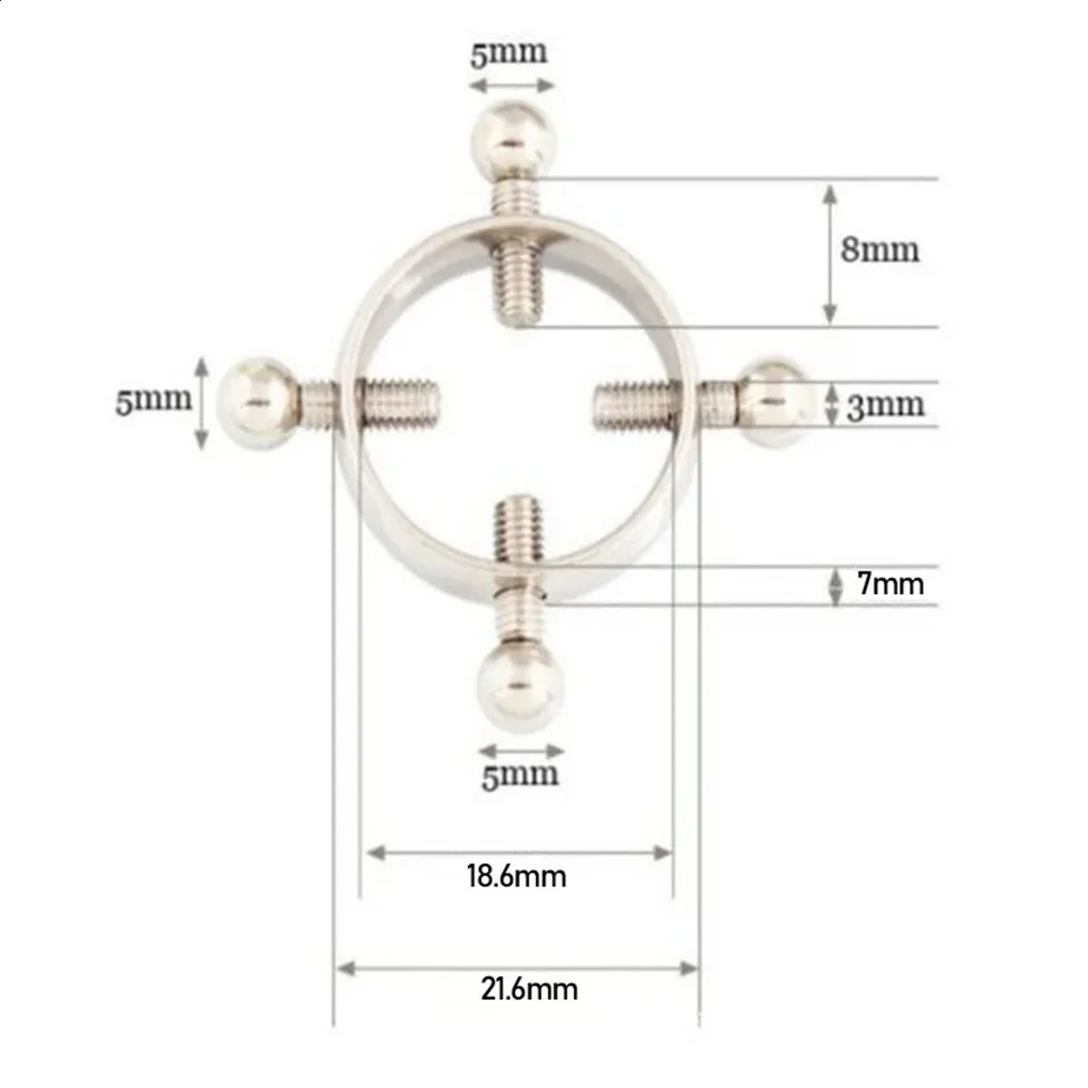 1Pair Fashion Stainless Steel Adjustable Nipple Ring For Women Various Colors Clip On Rings Piercing Jewelry 250916