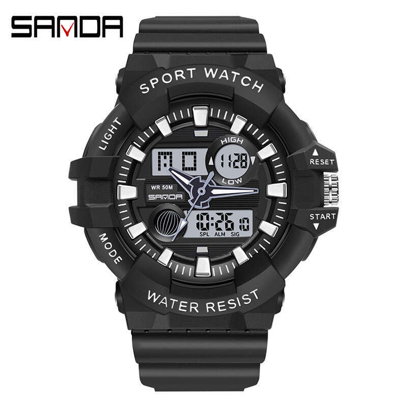 DHgargets Sanda Electronic for Men, Special Forces Tactical Military Men's Watch, Multi-Function Sports Luminous Outdoor Student Watch