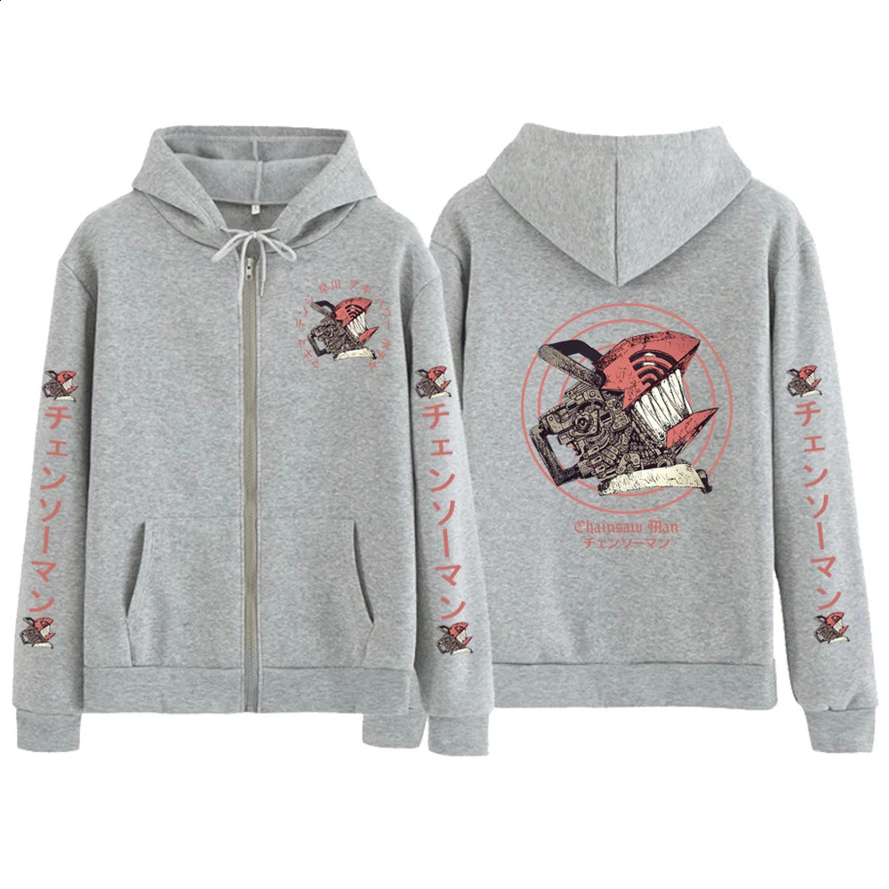 Man Chainsaw Anime Sweatshirt For Men And Women Harajuku Zipper Jacket Pullover Oversize Zip Up HoodiesDenji Printed Hoody 250916