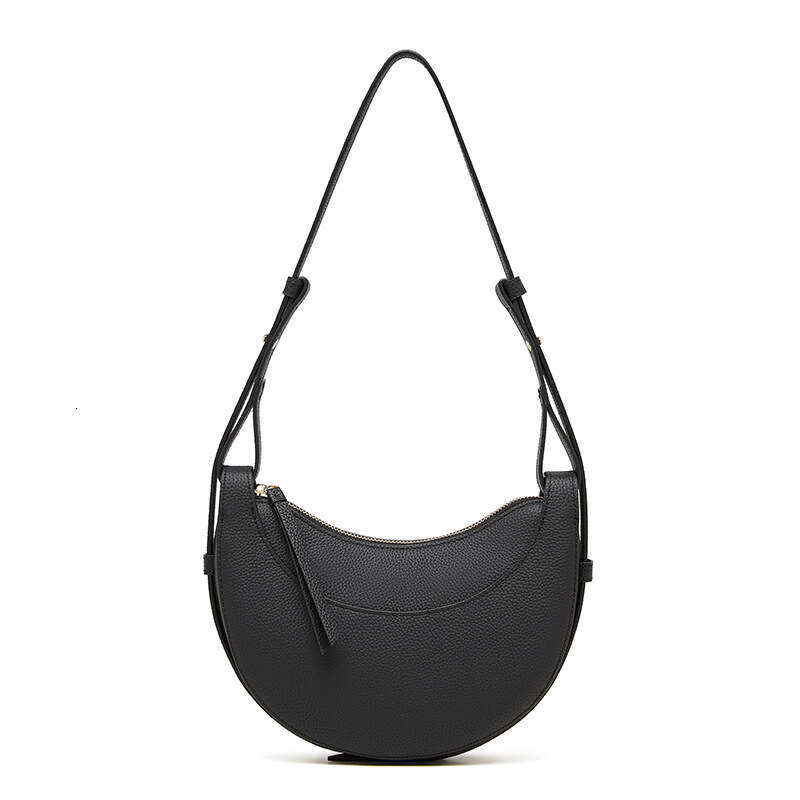 Top Layer Cowhide Niche Design High-Quality Texture Crossbody Crescent For Women New Genuine Leather Underarm Saddle Bag B3