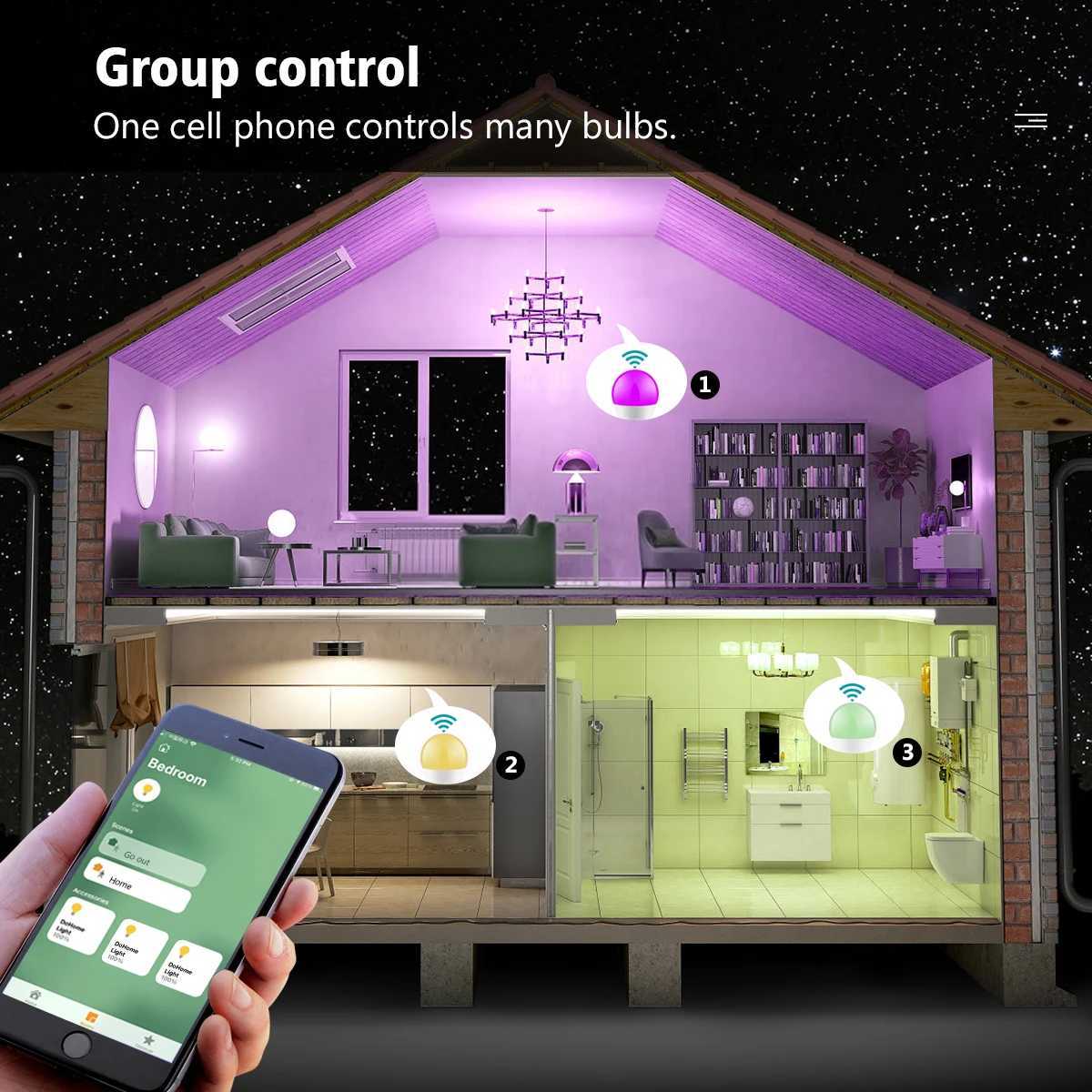 MFI Certified Homekit LED Smart Wifi Light Bulb E27 Smart Lamp Multicolour Dimmable LED Bulb Siri Control for Alexa Google Home C250917