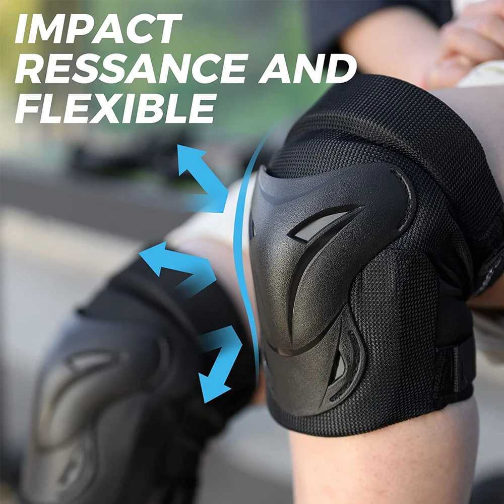 6Pcsset Protective Gear Set Skating Knee Pads Elbow Pad Wrist Hand Protector for Kids Adult Cycling Roller Rock Climbing Sports J250917