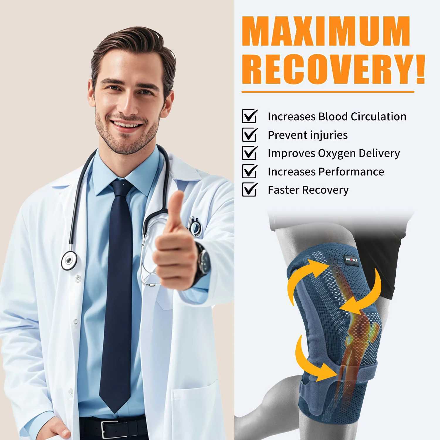 NEENCA Knee Brace with Patella Pad Side StabilizersKnee Compression Sleeve Support for Women and Men ACLPCL Running Sports J250917