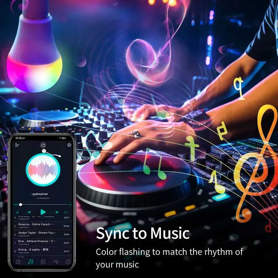 220V 9W 15W 18W Tuya Smart Bluetooth Bulb E27 Color Changeable RGB Lamp Smart Life APP Control Dimmable Timer Function Lampada C250917