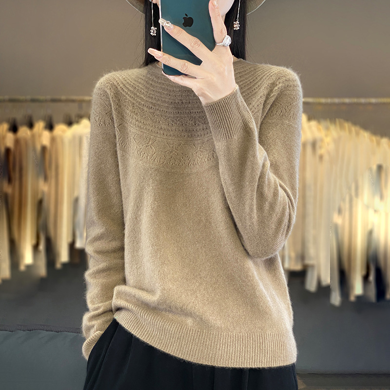Women O-neck Cashmere Knitwear Female Pullover Autumn Winter Casual Tops Solid Color Soft Clothing