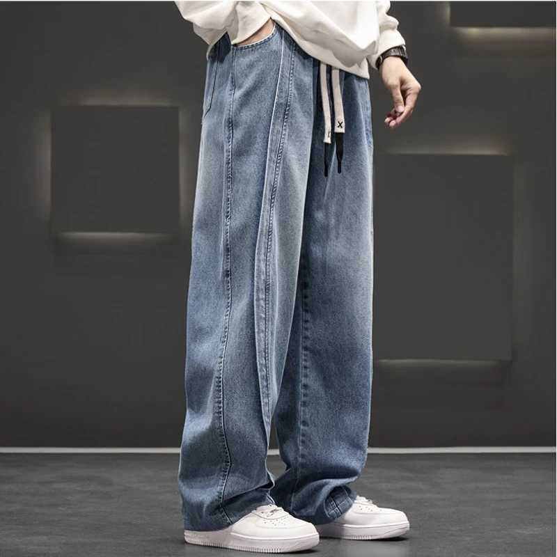 Autumn New Wide Leg Washing Jean Pants Men Trousers Neutral Loose Casual Street Fashion Oversized Jeans Outdoor Fashion PantsZ250917