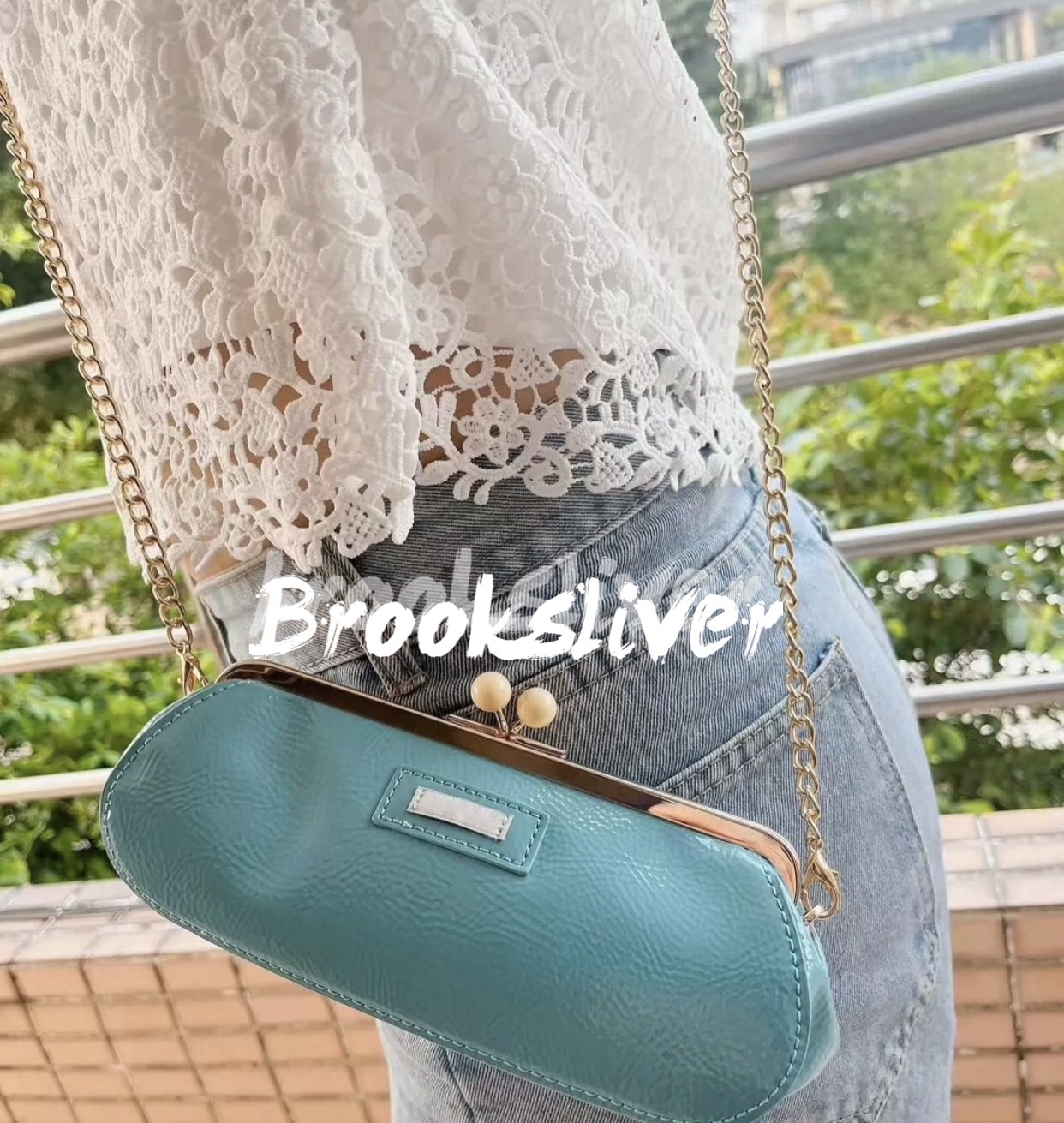 Custom Bag chain bag 20X8.5X5.5CM DIY hanging Chain portable Glossy blue SmartMi Case party bag vip.collection