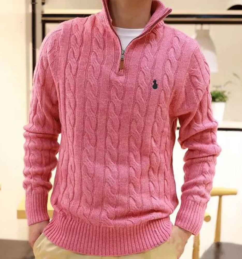 2024 Mens Sweaters Designer Brand High Neck Zipper Long Sleeved Sweater Knitted Cardigan Warm Knit POLO Shirt V-neck Vest Womans Autumn Winter f edfca ob D