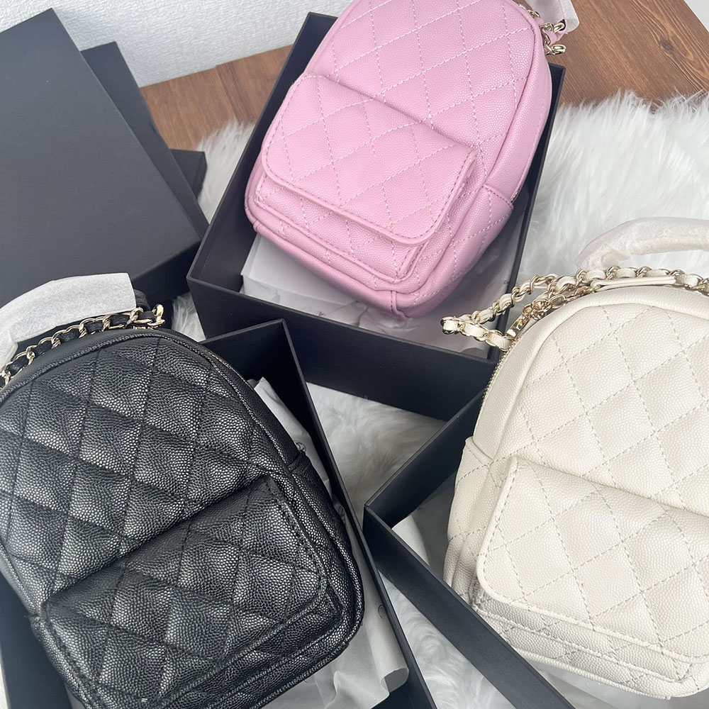 Designer Storage Box Mini Leather Backpack Shoulder Bag Pattern C Organization Collection Case Beauty Lipstick Organizer Box Phone Bag With Gift Box 3 colors