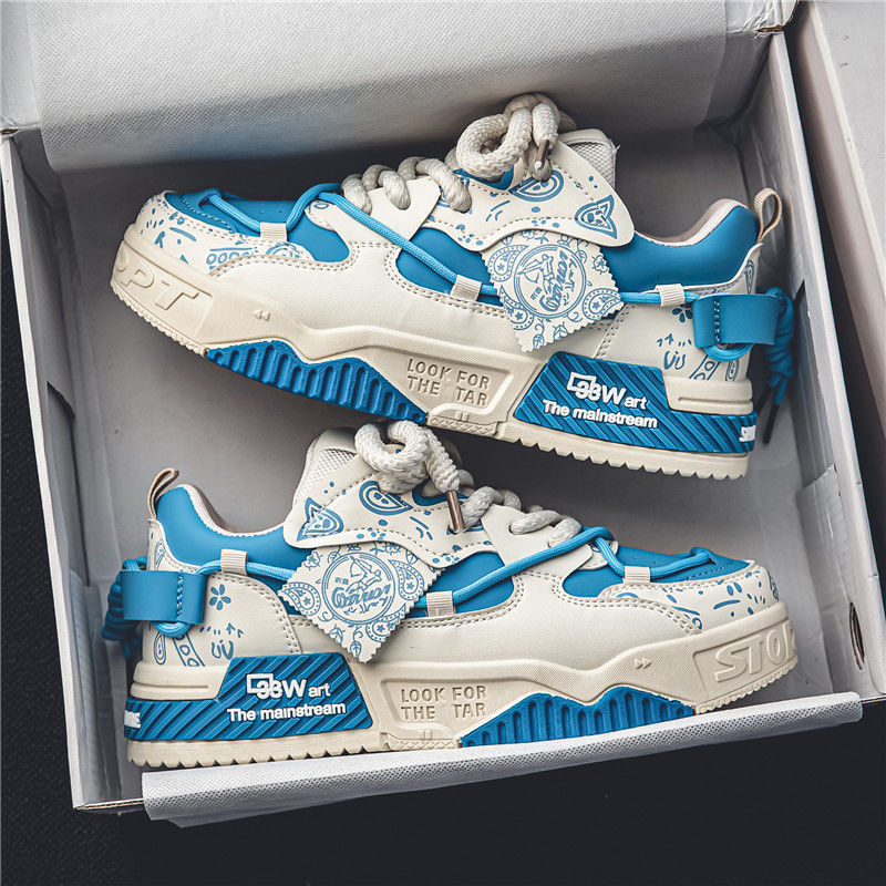 shoes designer men sneakers Men's Shoes 2025 New Casual Platform Sneakers, Thick Sole Height Increasing Bread Shoes, Fashionable Athletic Sports 