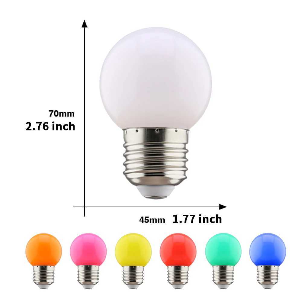 2pcs Colorful Lamp Led Light Bulbs G45 E27 220V Red Yellow Blue Green Pink Orange White Christmas Wedding Night Light For Indoor C250917