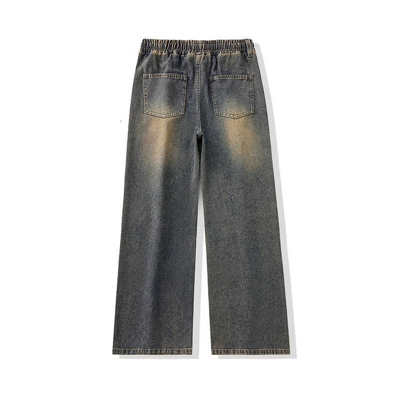 Mens Distressed Retro Style Loose Wide Leg Jeans 2025 Autumn Winter Trendy Fashion Tie Dye Denim Casual Pants Plus Size 4XLZ250917