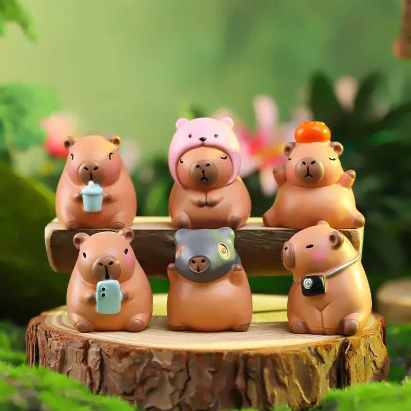 12pcs New Capybara Blind Box Simulation Mini Capibara Action Figures Doll Children Birthday Christmas Gift C250917