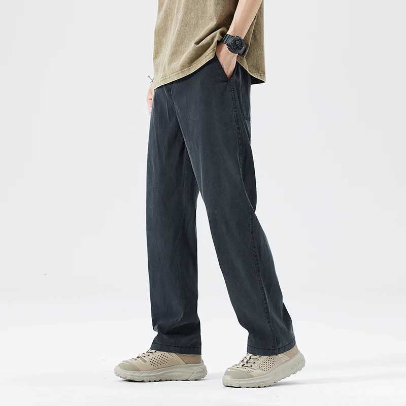 Mens Lyocell Thin Loose Straight Jeans 2025 Summer Autumn Trendy Comfortable Breathable Casual Pants Plus Size 5XLZ250917