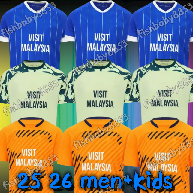 New 25 26 Cardiff City TANNER men Soccer Jerseys PHILOGENEP WILLOCK SALECH I.DAVIES CHAMBERS COLWILL WINTLE RALLS 2025 2026 Home Away 3rd men kids kit football shirts