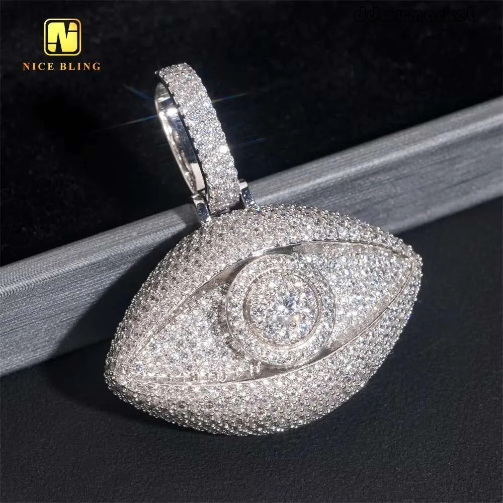 Classic Custom Sterling Sier Hip Hop Jewelry Iced Out VVS Moissanite Dia Pendant Necklace ddmymarket