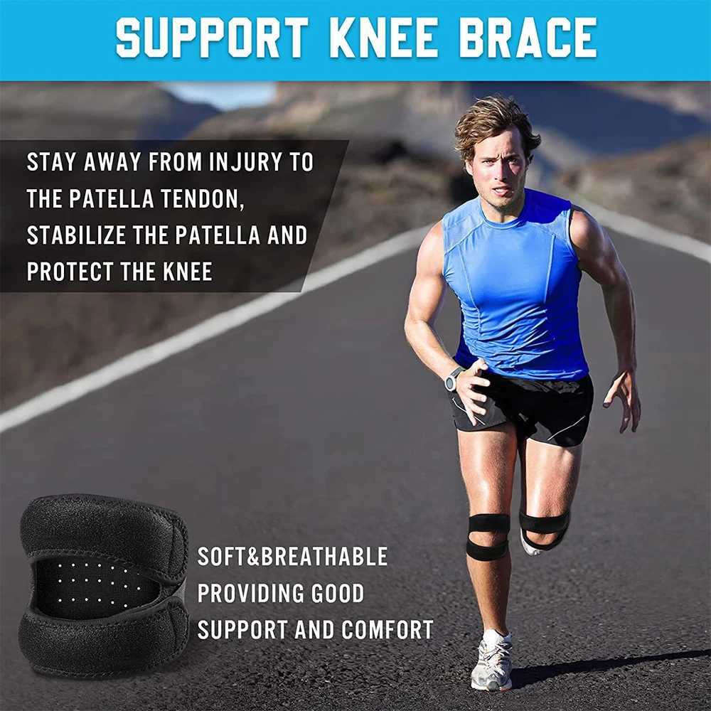1PC Sports Knee Support Double Patella Belt Elastic Bandage Sport Knee Pads Protector Band soccer basketball Open Knee Brace J250917