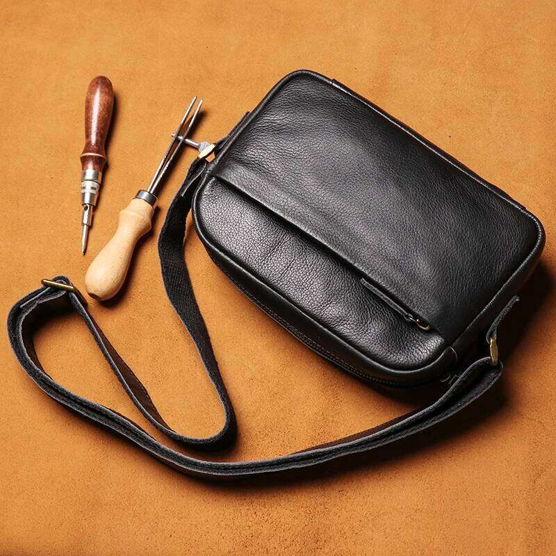 designer bag 52 guro mens genuine leather shoulder natural cowhide crossbody casual small satchel mobile phone bag for 7 9 inch ipad
