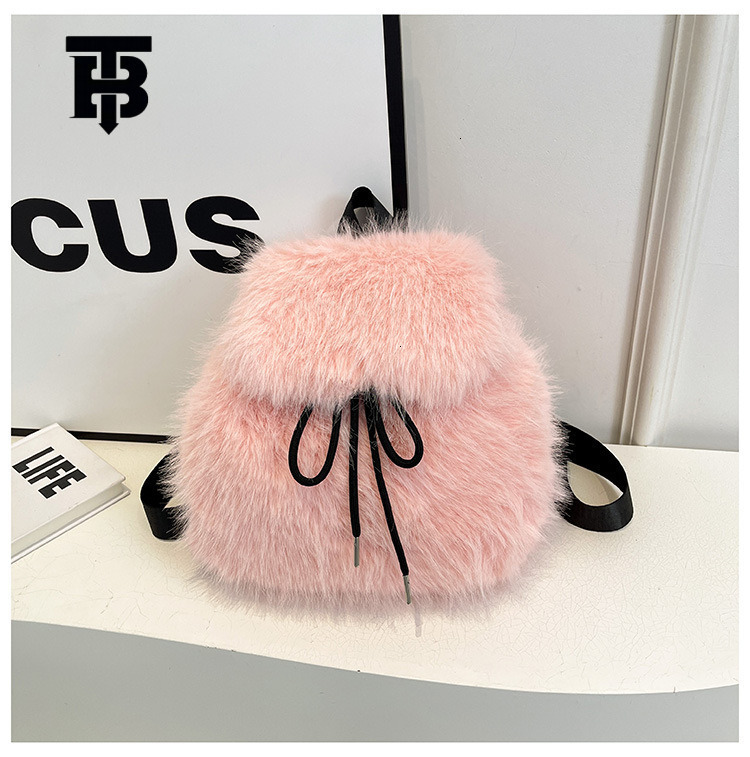 Designer Bag High-end Furry Small Backpack 2025 Autumn Winter Trendy Women's Luxury Bag New Luxury Plush Ultra-light Backpack Casual Hot Item