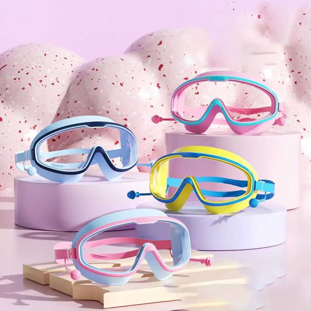 Diving Big Frame Swimming Goggles Anti Fog Wide View Swim Glasses Soft Elastic Swimming Accessories KidsAdult J250917