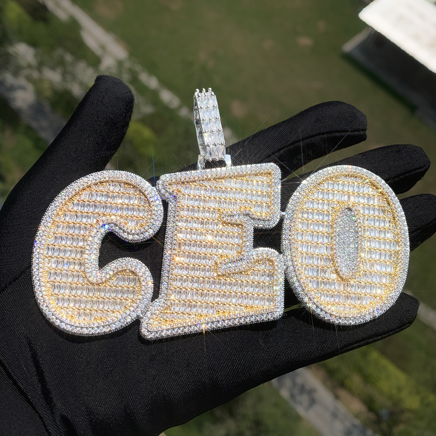 New Hip Hop Creative Letter Pendant Copper Set Zircon Personalized DIY Splicing Full Diamond Pendant Jewelry Accessories 241226